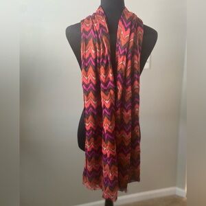 Vibrant Chevron Scarf - Pink and Orange